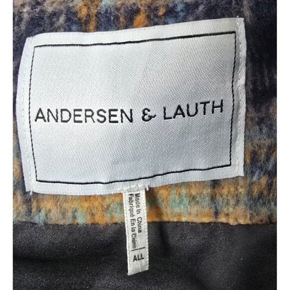 Andersen & Lauth Vest OS Pockets Plaid Sleeveless Mock Neck Snap Closure Casual - Picture 3 of 13